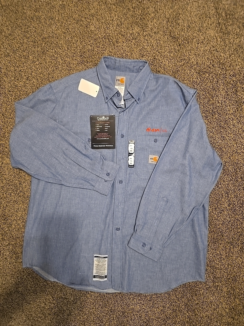 Carhartt Light Blue Men's Denim Button-Down Work Shirt